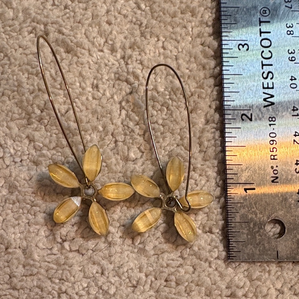 Yellow Flower Drop Earrings - Women Jewelry